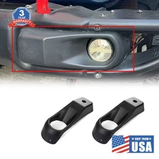 Fit Jeep Wrangler JL 2018+ Black Front Bumper Fog Lamp Light Cover Trim w/holes