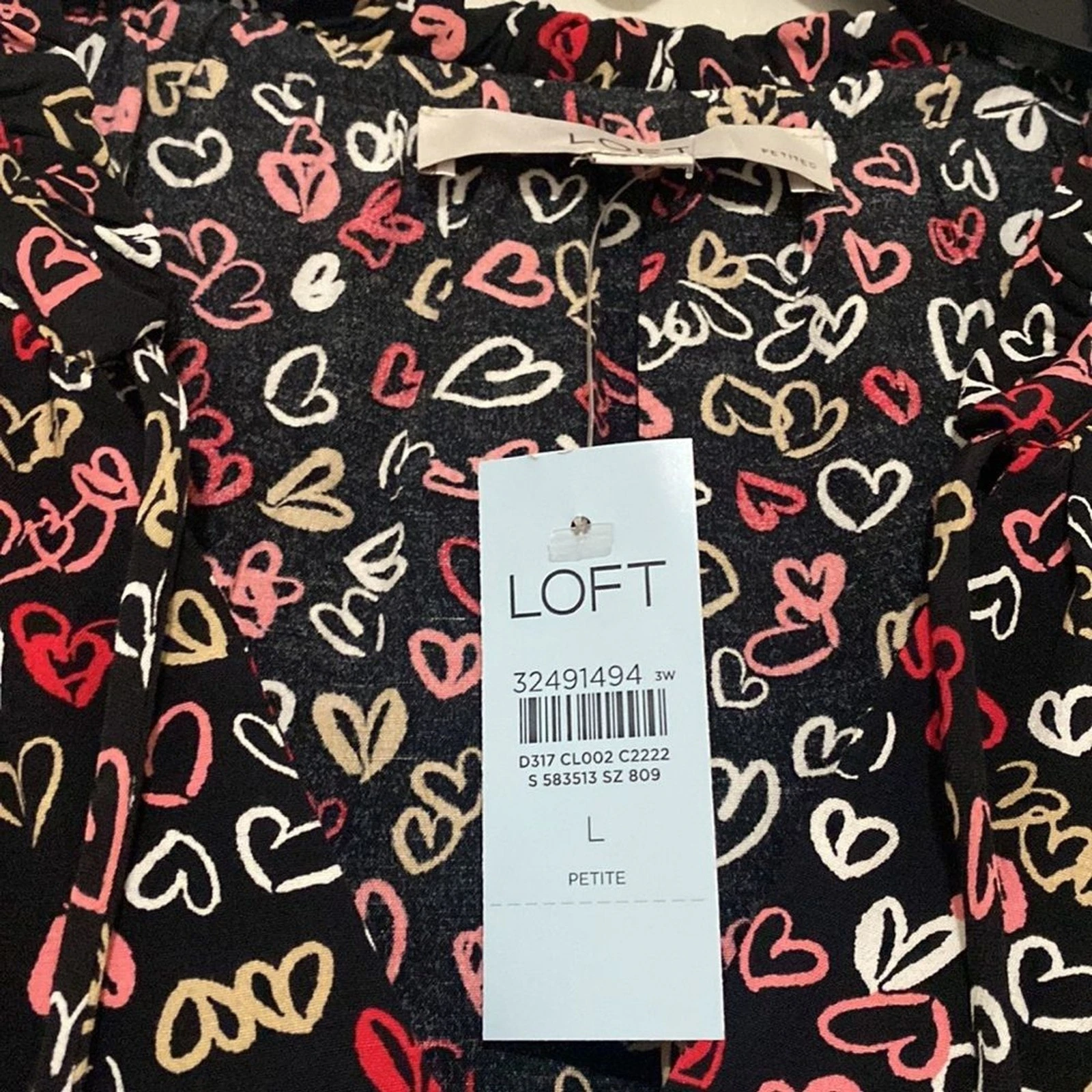 Abito swing manica lunga LOFT cuore San Valentino Taglia LP