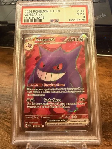 2024 Pokemon TEF EN Temporal Forces #193 Gengar EX Ultra Rare - PSA 9