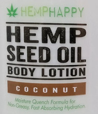 HEMPHAPPY   12 Oz.  ORIGINAL  Hemp Seed Oil Moisturizing Lotion COCONUT
