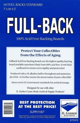 FULL BACKS STANDARD SIZE PACK OF 50 GERBER 7'' x 10 1/2'' #700FB Comic Boards