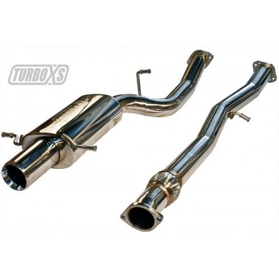 Turbo XS WS02-CBE Cat-Back Exhaust System 4'' Polished Stainless Tip For WRX/STI