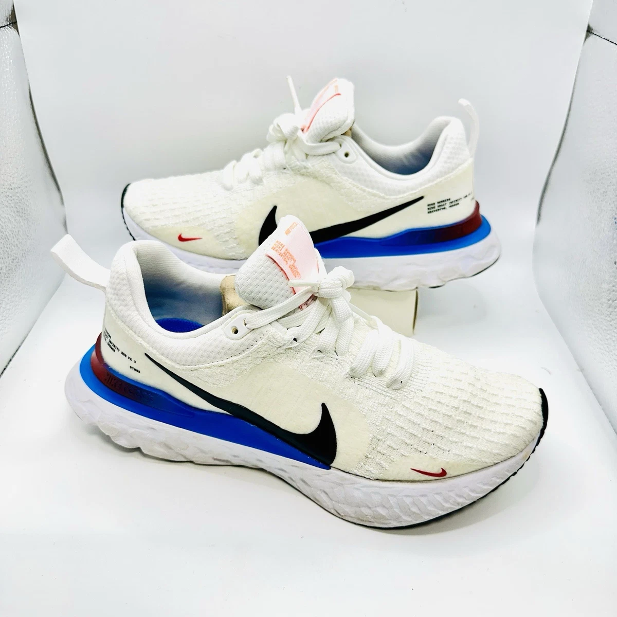 Nike React Infinity Run Flyknit 3 White Photo Blue Red for Sale