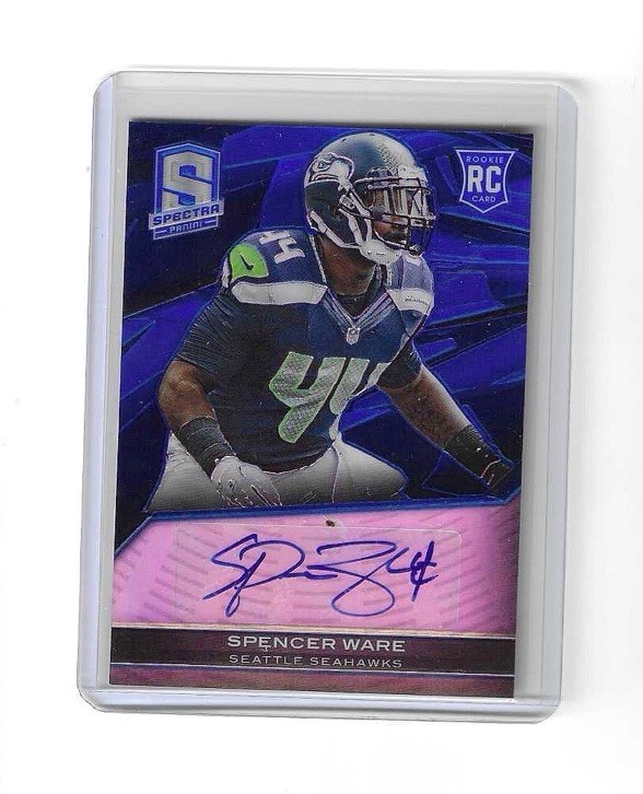 2013 Panini Spectra Rookie Auto Blue /99 Spencer Ware #191 Rookie Auto RC
