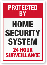 Home Security Sign Weatherproof Aluminum 8x12 Outdoor Metal Yard Sign