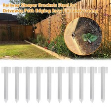 10x Garden Planter Edge Galvanised Steel Straight Railway Sleeper Bracket Stake
