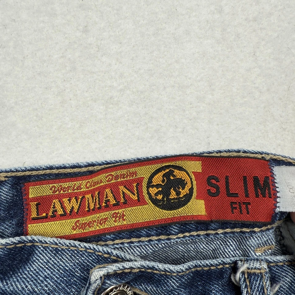 Vintage Lawman Western Jeans Womens 5 Slim Fit High Rise Wavy Snap Side 90s - Image 2 of 4