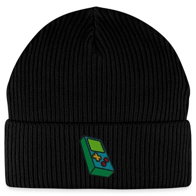 Retro Gaming Stickerei Bio Fisherman Beanie Mütze