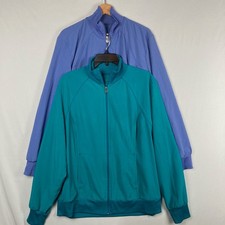 Lot of 2 Cherokee Infinity Scrub Warm Up Jacket Women's 2XL Full Zip Healthcare