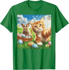 Easter Bunny Cat Selfie Cute Meme Unisex T-Shirt