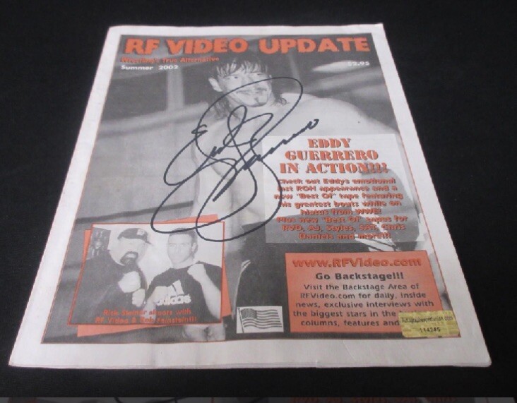 WWE WCW EDDIE GUERRERO SIGNED MAGAZINE COA Rare