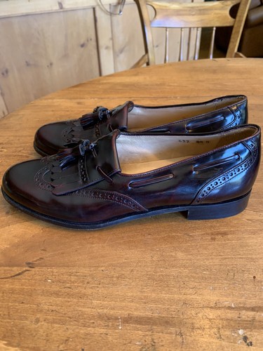 Mens New Alfani Kiltie Tassel Loafers Dark Burgundy Size 8 1/2. M - Picture 2 of 11