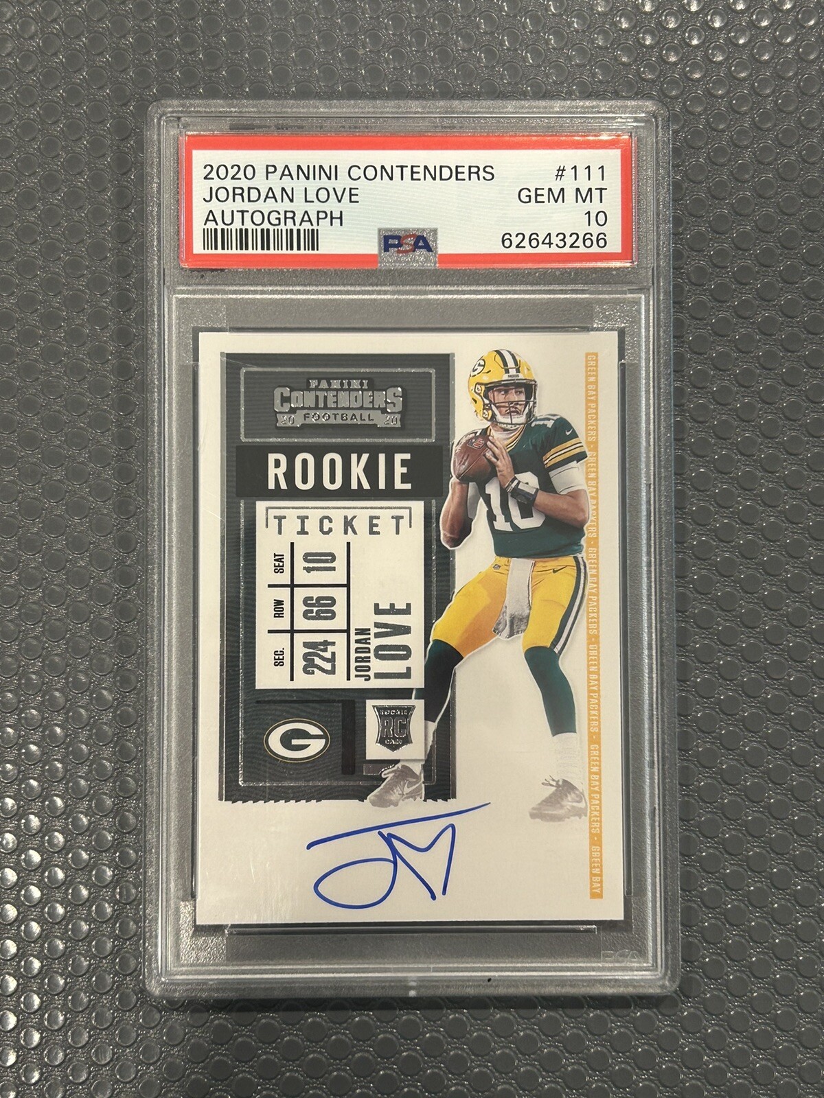 2020 Contenders Rookie Ticket AUTO Jordan Love PSA 10 GEM MINT Rookie RC #111