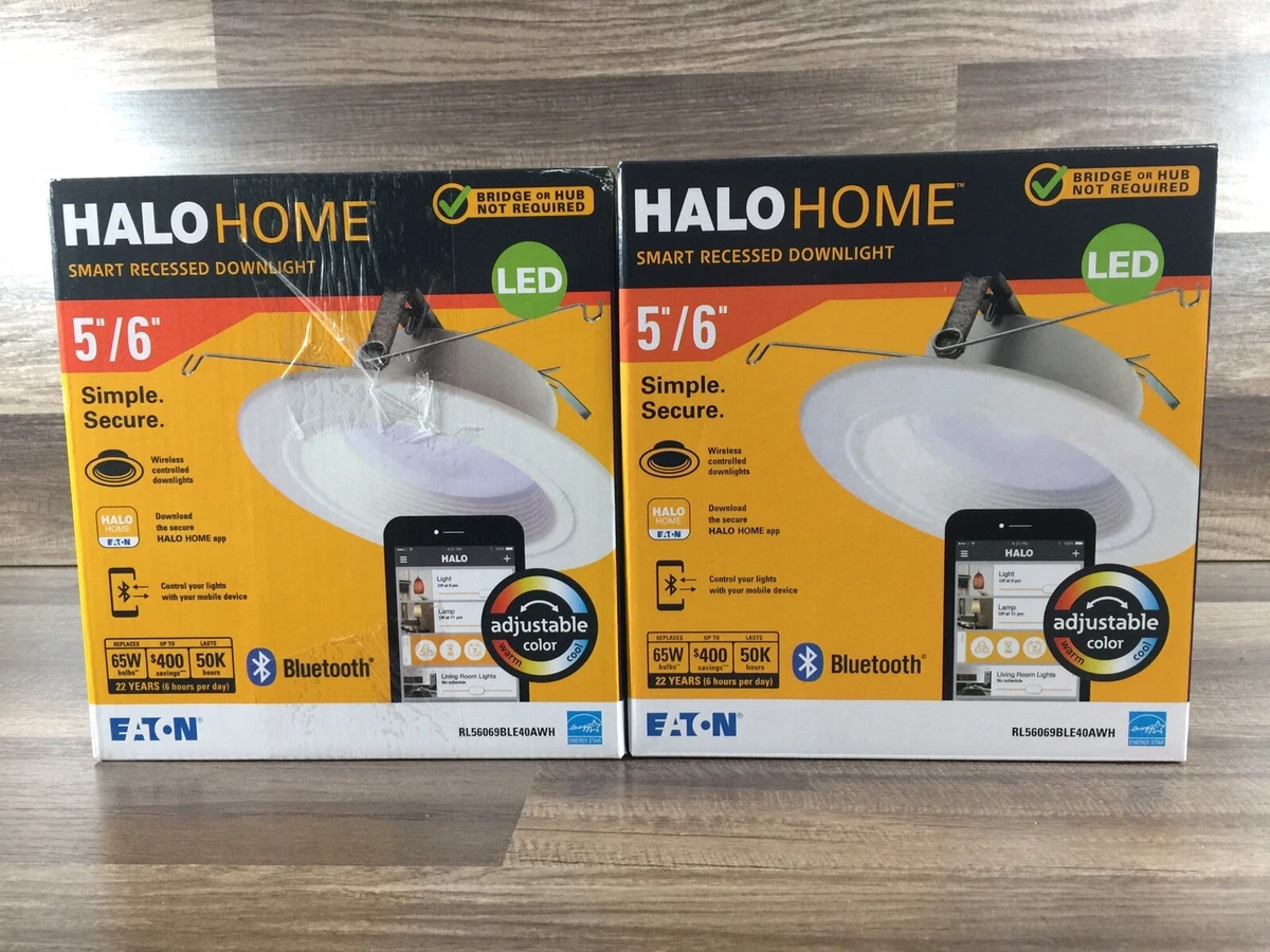 Lot Of 2 HALO Home Smart Recessed Downlight 5 6 LED Bluetooth eBay