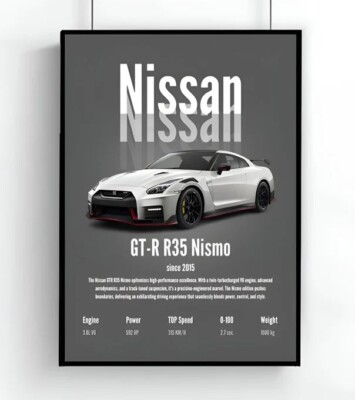 White Nissan GTR Poster, Retro Nissan Photo | eBay