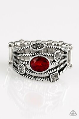 Paparazzi Ring- Cosmic Combo- Red Rhinestone