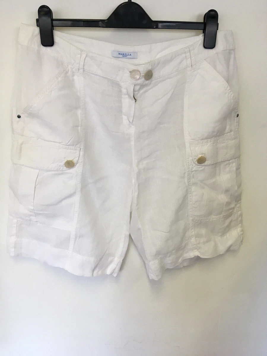 White linen shop cargo shorts