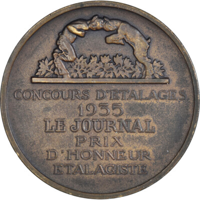 Médaille Art Déco 1935 - Concours D'Étalage 'Le Journal' - Bronze