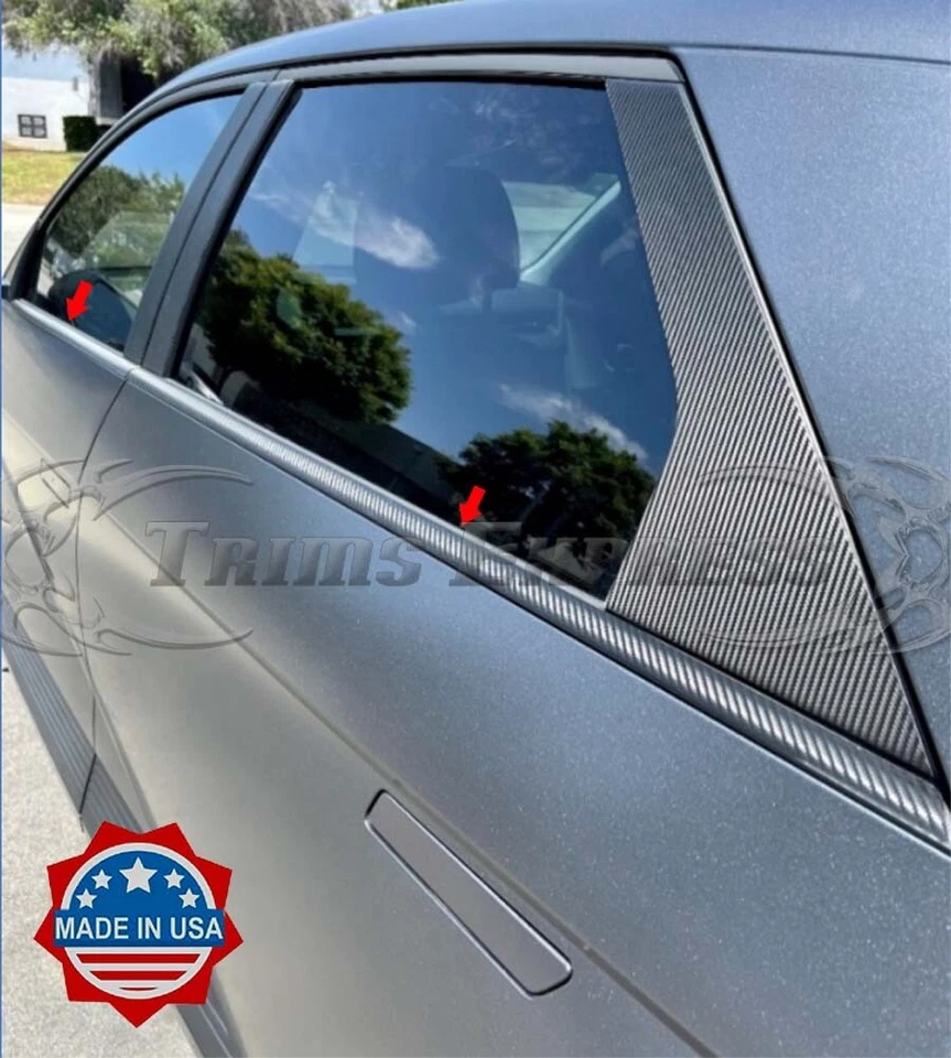 fit:2004-2010 NISSAN ARMADA Window Sill Trim Carbon Fiber Black 4Pc - Image 3 of 4