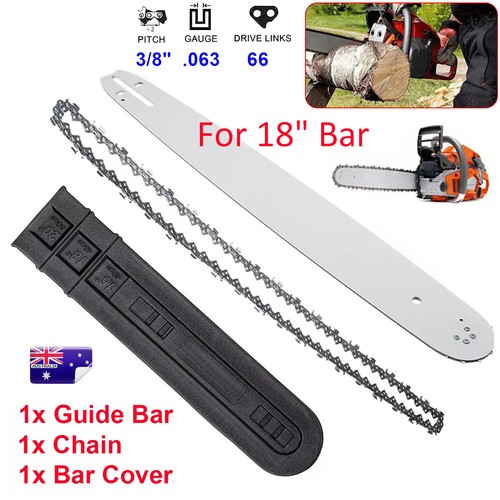 18" Chainsaw Bar & Chain Kit 3/8 .063 66DL Link Fit Stihl 034 038 ...