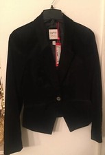 Nwt Esprit Women's Career Black Velvet Blazer Jacket Size 4 Msrp $139.50.