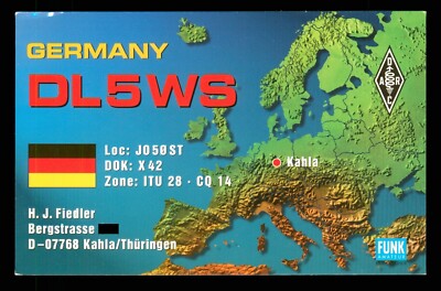 QSL Card Radio Germany DL5WS H J Fieldler 2001 Kahla   B836