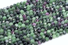 Natural Ruby Zoisite Beads Grade AAA Faceted Round Loose Beads 2/3/4/5MM