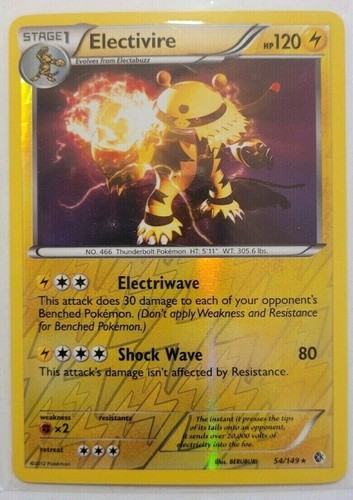 Pokemon Single Boundaries Crossed Electivire Reverse Holo 54/149 NM/M Condition