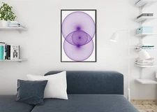 Abstract Purple Geometric Circle Print Wall Decor Art Unique Digital Download