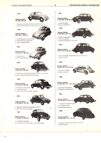 1949 1950 1951 1952 1953 1954 1955 1956-1981 HOJAS DE INTERCAMBIO DE PIEZAS VOLKSWAGEN - Imagen 9 de 12