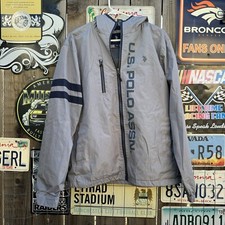 US Polo ASSN Full Zip Hooded Windbreaker Mens Size M