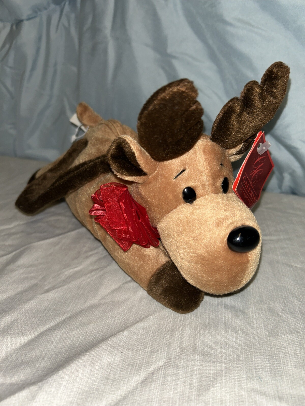 VTG.1999 Plush Reindeer Purse For Kids By Galerie Brown & Tan Soft 8.5” x 10”