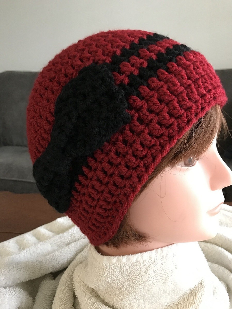 Bow Women's Stocking Caps Women's Beanie/ Hand Crocheted In