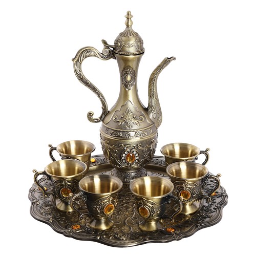 Vintage Coffee Pot And Cups Set, Tea Pot Set, 6 Teacups,1 Teapot, And 1 Tea Tray - Picture 18 of 24