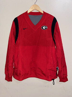 Men Nike UGA Georgia Bulldogs Reversible On-Field Pullover Sweater L DC6702