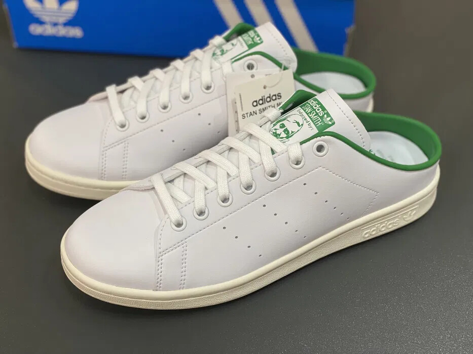 Adidas Stan Smith Mule White Green Slip On Loafers New With Adidas Stan Smith Mule White Green Slip On Loafers New With