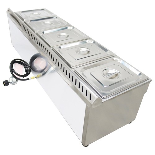 New 5-Pan Liquefied Propane Gas Steam Table Food Soup Warmer 6"deep 1/2 Size - Picture 11 of 24