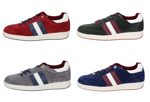 D' ACQUASPARTA scarpe uomo sneakers rosso verde grigio blu in camoscio |  eBay
