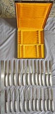 CAILAR BAYARD Coffret 12 + 12 = 24 couteaux métal argenté & inox Modèle ART DECO