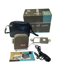 Minolta Mini 16 Portable Slide Projector w Slide Mounting Manual Rail Bag WORKS