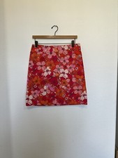 Talbots Women s Size 4 Red Floral A-Line Skirt Lined Colorful Career, Bright