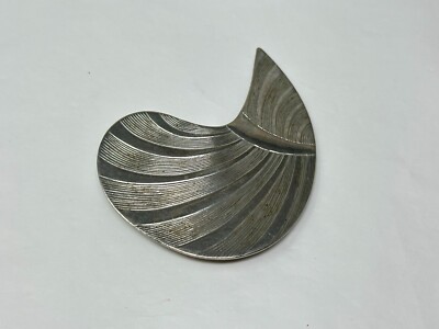 Unique Vintage Silvertone Textured 2.25'' Scarf Dress Clip