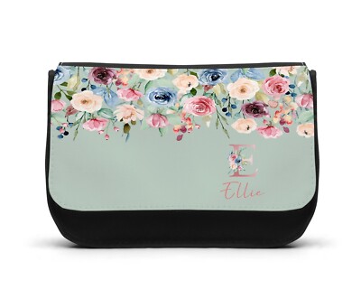Personalisiertes Mädchen Federmäppchen Kosmetiktasche rosa blau Blumen Name Geschenk Schule