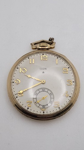 Vintage 1936 Elgin Grade 315 Pocket Watch 15 Jewel 12 Size 10K GF Case - Picture 1 of 10