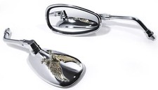 Motorrad Spiegel Set Chrom Adler Gold für Japaner Honda Suzuki Kawasaki ECE