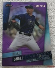 2019 Topps Finest BLAKE SNELL #36 Purple Parallel 018/250 Tampa Bay Rays