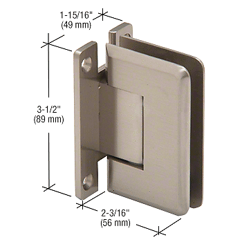 Bisagra de placa posterior ""H"" de níquel cepillado serie 037 CRL P1N037BN montaje en pared - Imagen 2 de 7