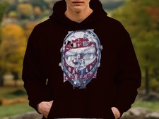 Ken Dryden the iconic mask art hoodie, men' nhl Canadians hockey  sx large BLACK