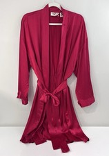 Vintage Gold Label Victorias Secret 100 Silk Kimono Robe Pink M/L