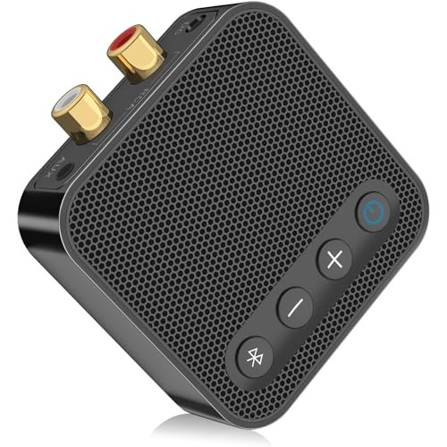 Bluetooth to RCA Adapter for Stereo Receiver - aptX HD Long Range Low Black